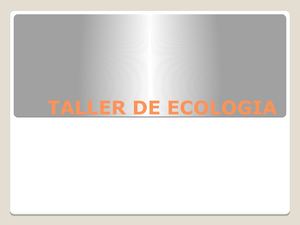 Actividades Taller De Ecologia (Semana 8)