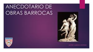 Anecdotario De Obras Barrocas