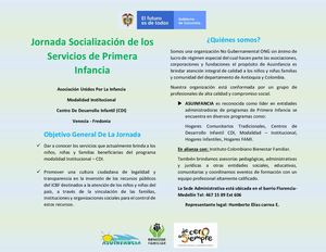 Jornada Socialización De Los Servicios De Primera Infancia Venecia - Fredonia