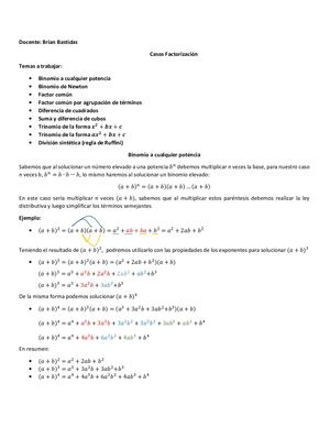 Casos De Factorizacion