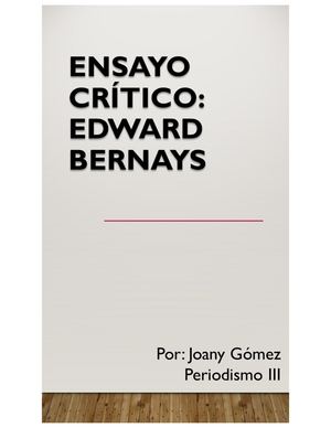 Edward Bernays Ensayo Crítico