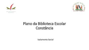Plano da Biblioteca Escolar Constância