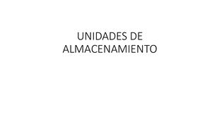 Unidades De Almacenamiento