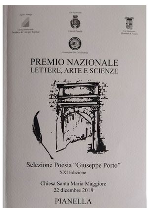 2018-Premio di Lettere, Arte e Scienze  - Selezione di Poesia "G Porto"