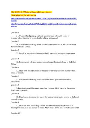 Crj 100 Week 5 Midterm Exam All Correct Answers