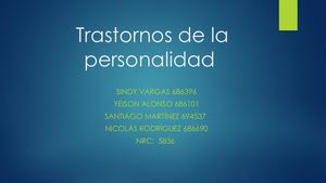 Trastornos De La Personalidad