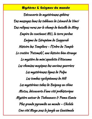 6-Mystères & Énigmes Du Monde
