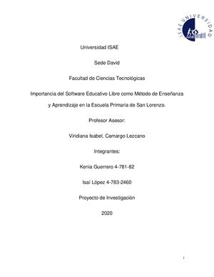 Proyecto De Investigación Software Educativo