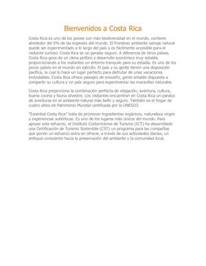 Bienvenidos A Costa Rica