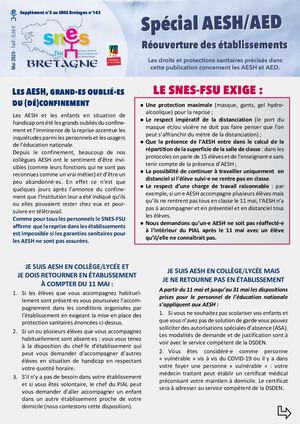 SNES Bretagne spécial AESH-AED