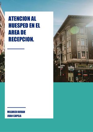 protocolo de atención al huésped en el área de recepción de un hotel.