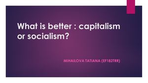 Capitalism Vs Socialism