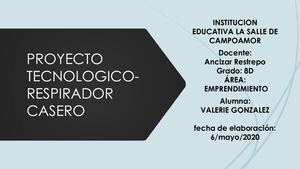 Proyecto Tecnologico Respirador Casero