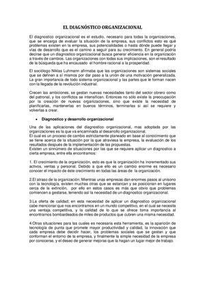 El Diagnóstico Organizacional