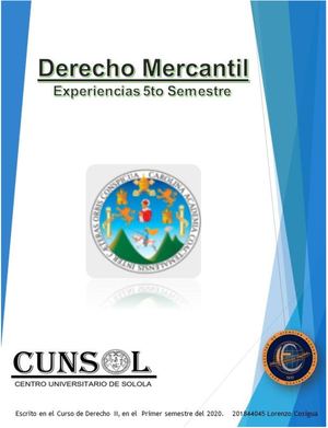 Drecho Mercantil, Experiencias 5to Semestre.