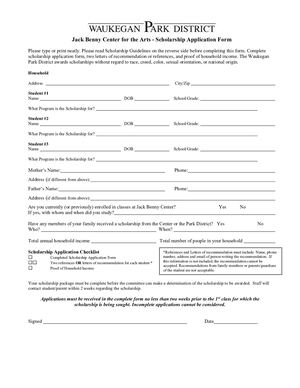 Scholarship Application Form