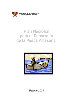 Plan Nacional Para La Pesca Artesanal
