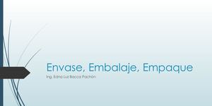 Envase, Embalaje, Empaque