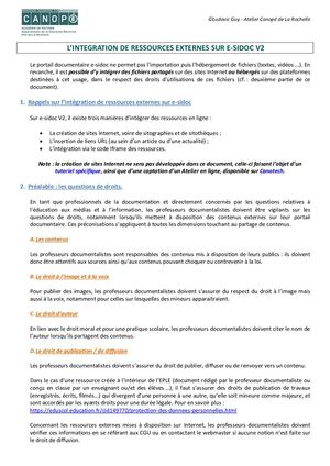 E-sidoc 2 : l'intégration des ressources externes