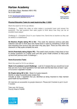 Pe And He Letter 11th May