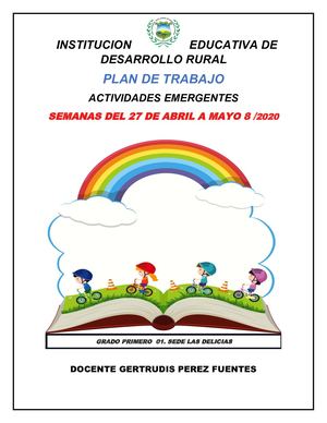 Portada Cartilla Plan De Trabajo Emergente