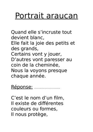 Portrait Araucan Juliette 5è4