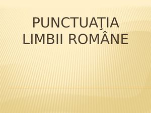 Punctuatia Limbii Romane
