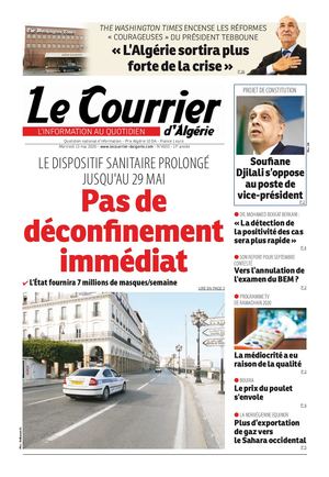 Le Courrier d'Algérie du mercredi 13 mai 2020