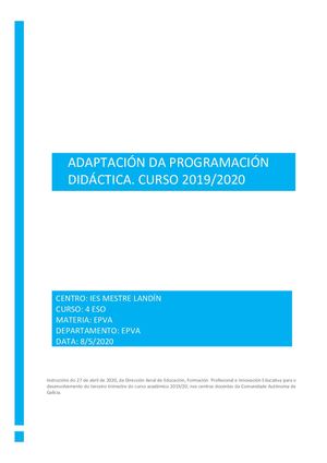 MODIFICACION PROGRAMACION EPVA 4ESO 2019 2020