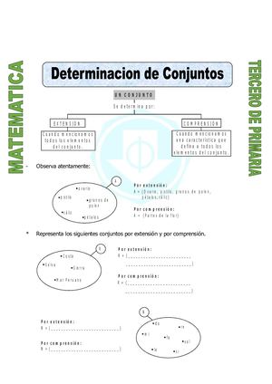 Ficha Determinacion De Conjuntos Para Tercero De Primaria