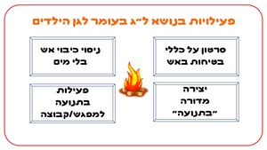 פעילויות לגן הילדים בנושא לג בעומר.