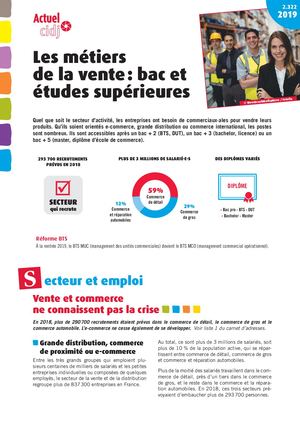 Les métiers de la Vente : Bac et Etudes Superieures