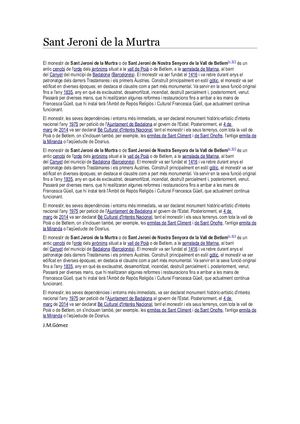 Sant Jeroni De La Murtra
