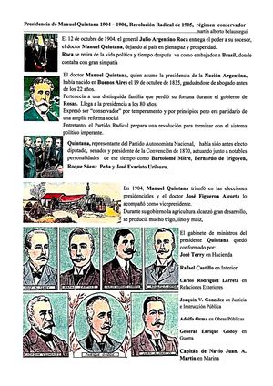 Presidencia De Manuel Quintana 1904 1906, Revolución Radical De 1905, Régimen conservador