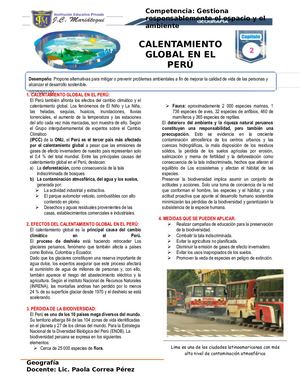 Calentamiento Global En El Perú