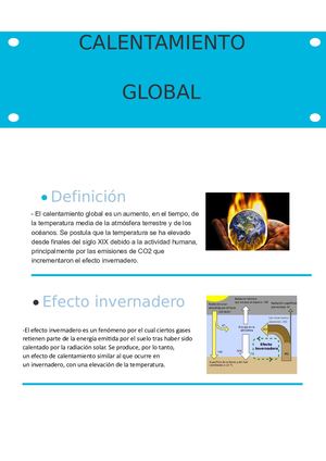 Infografía Calentamiento Global
