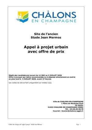 Appel a Projet Mermoz - Cahier Des Charges