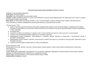 Технологическая карта Гутникова И Ф