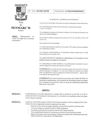 Penmarc'h - Arrêté municipal portant règlementation à l'accès des plages de La Joie, du Ster et de Pors Carn