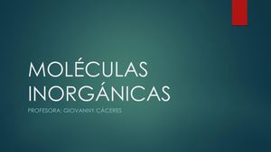 Clase 9 Moléculas Inorgánicas