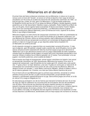 Millonarios En El Dorado