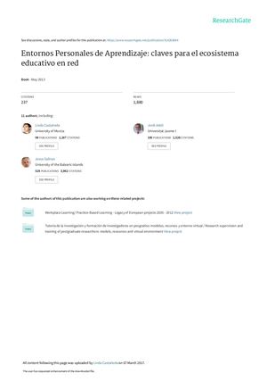 Entornos Personales De Aprendizaje Jordi Adell Y Linda Castañeda