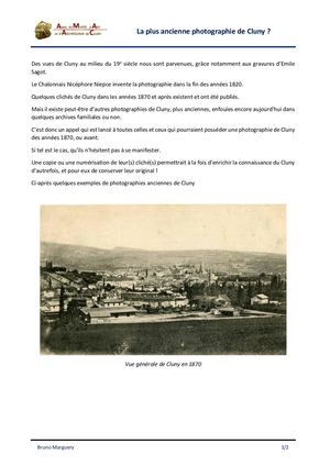 La Plus Ancienne Photographie De Cluny