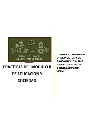 Prácticas Del Módulo Ii De Educación Y Sociedad