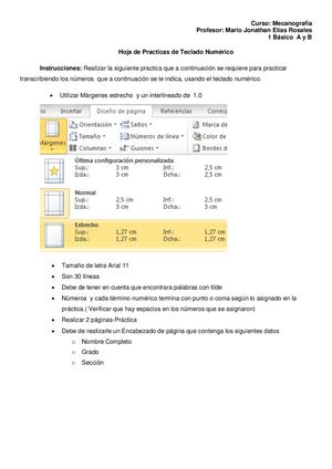 Hoja De Practicas De Teclado Alfabético Práctica 14 Bas