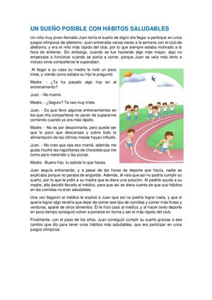 Cuento Un Sueño Posible Con Hábitos Saludables