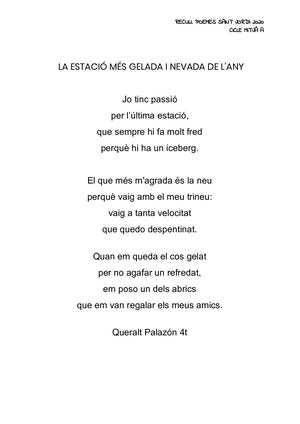 Recull Poemes Cicle Mitjà A