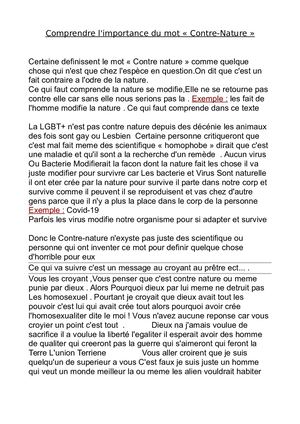 Le mot "Contre-Nature" ?