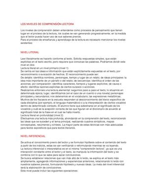 Niveles De Lectura