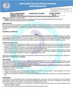 Guías De Español 10 I